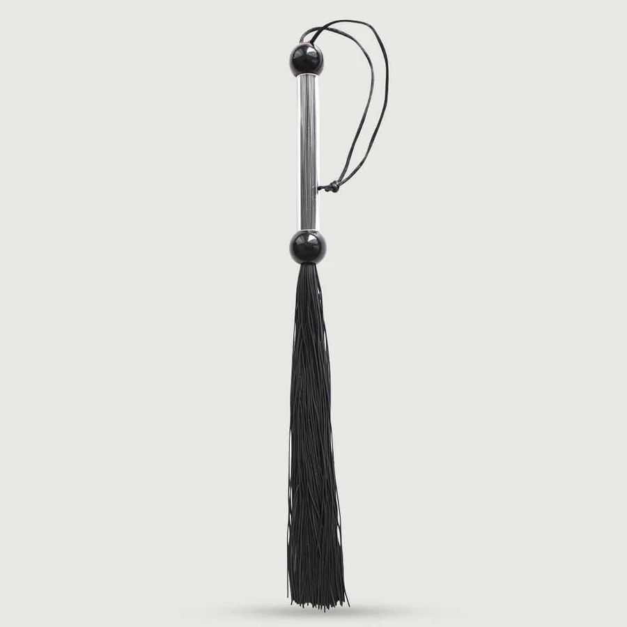 Mini Flogger cu mâner din plastic și margini subțiri - negru