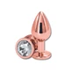 Anal Collection Butt Plug metalic mare cu bijuterie rotundă - roz/transparent