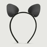 Leather Cat Ear Headband - Black