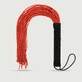 Flogger con code intrecciate e impugnatura in tessuto nero - Rosso