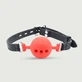 Silicon Ball Gag cu găuri - roșu
