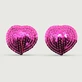 Nipple à paillettes en forme de coeur - Fuchsia