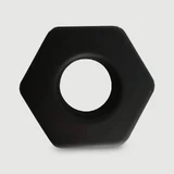 Anillo para el pene flexible de silicona líquida Dick's Nut 45 mm - Negro