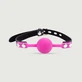 Bavaglio a palla con sfera in silicone e fibbia di bloccaggio - Fuschia