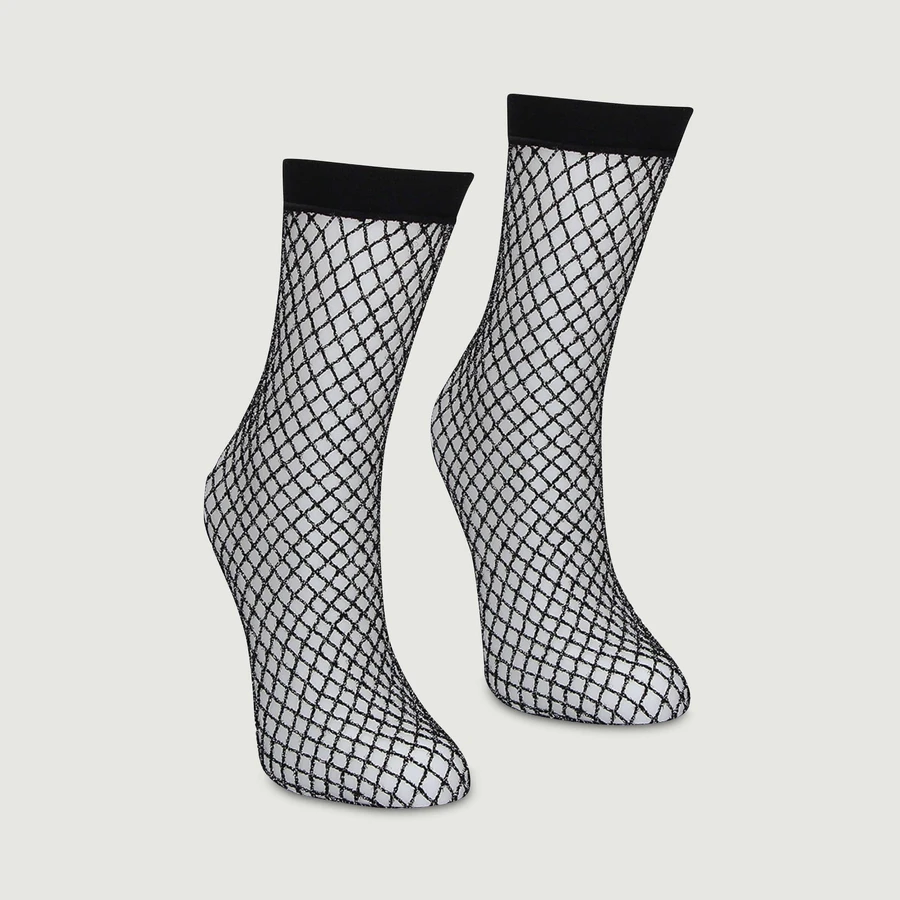 Calcetines de rejilla con purpurina - Talla única