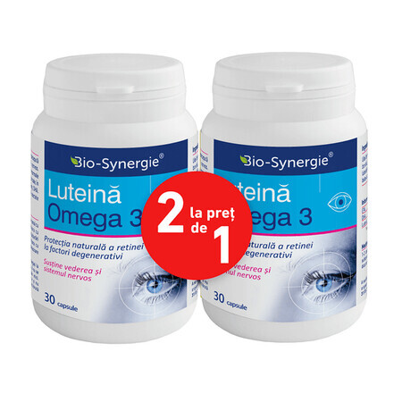 Luteína Omega 3 Paquete (2 por el precio de 1), 30 + 30 cápsulas, Bio Synergie