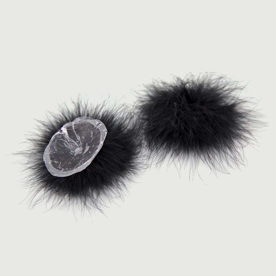 Cubrepezones Adhesivos De Piel De Fieltro - Negro
