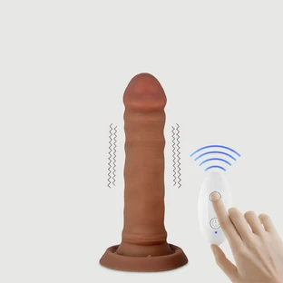 Dildo Realistico Vibrante Medio Curvabile in Silicone da 20,5 cm con Ventosa - Carne