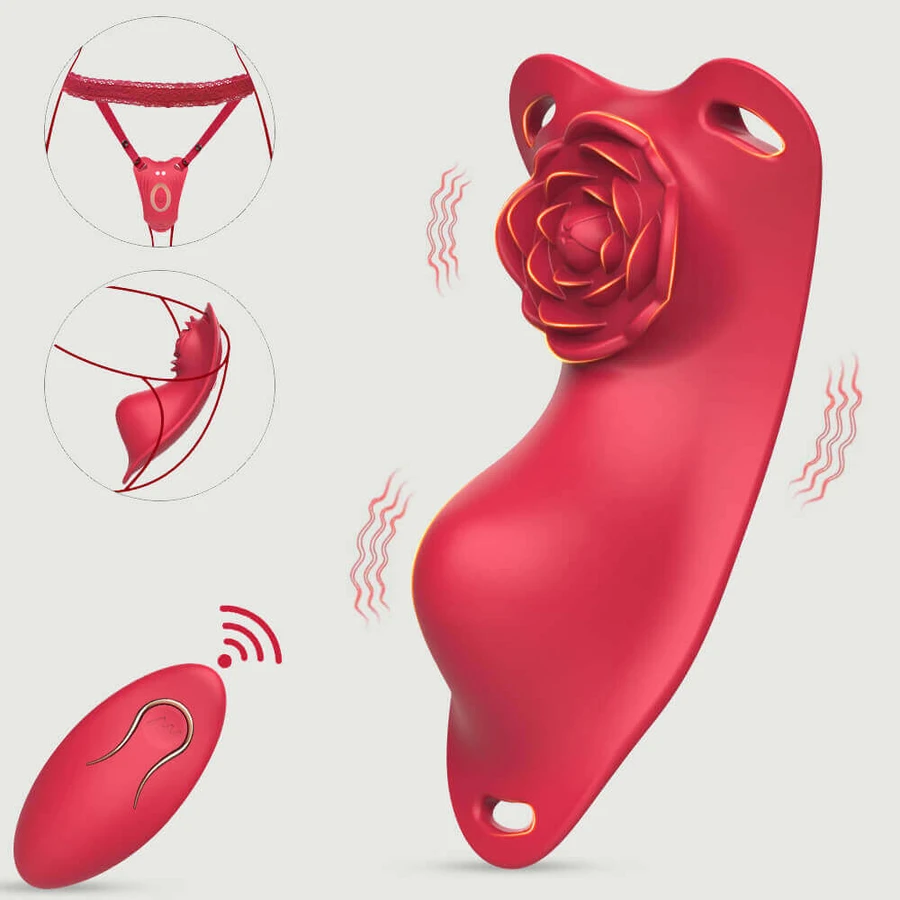 The Flower Butterfly Vibrateur portable télécommandé - Rouge