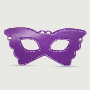 Mască de ochi cu fluture din piele - violet