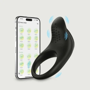 Inel pentru penis din silicon pe bază de aplicație - negru