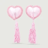 Nippelpasties in Herzform mit Quaste - Rosa