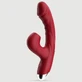 Suck Me Dry Vibrator de iepure curbat din silicon cu aspirație clitoridiană - Roșu