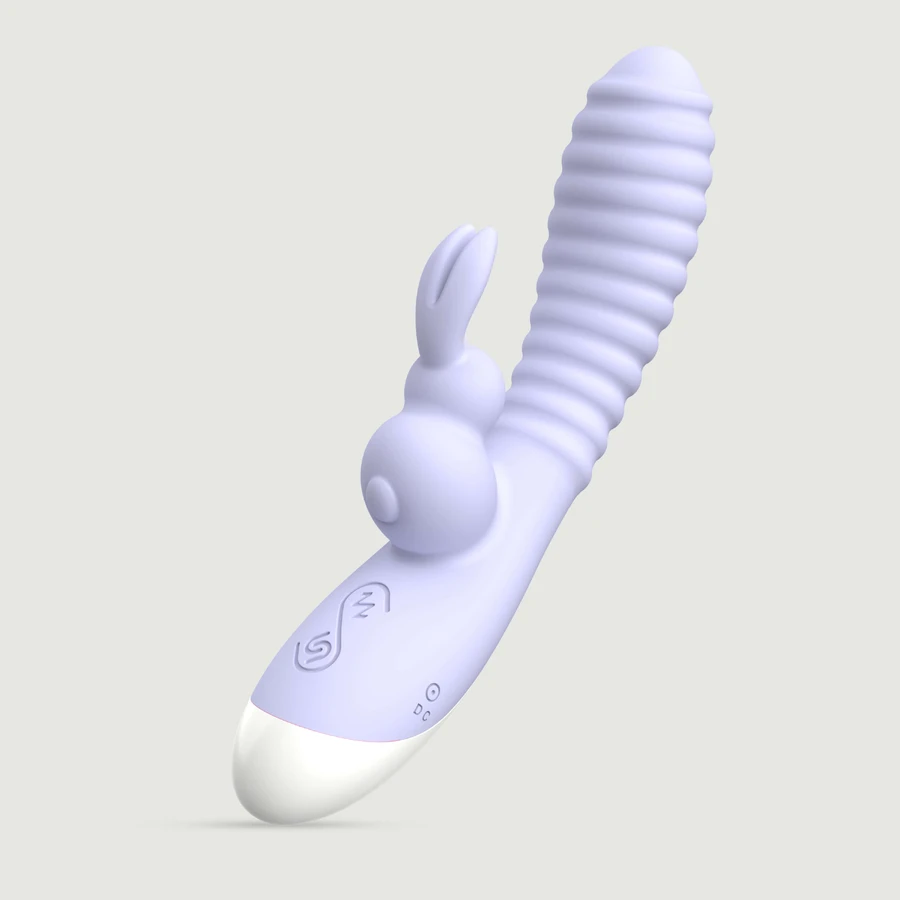 Maya Dual Motor Silicone Rabbit Vibrator With Ribbed Surface - Violet