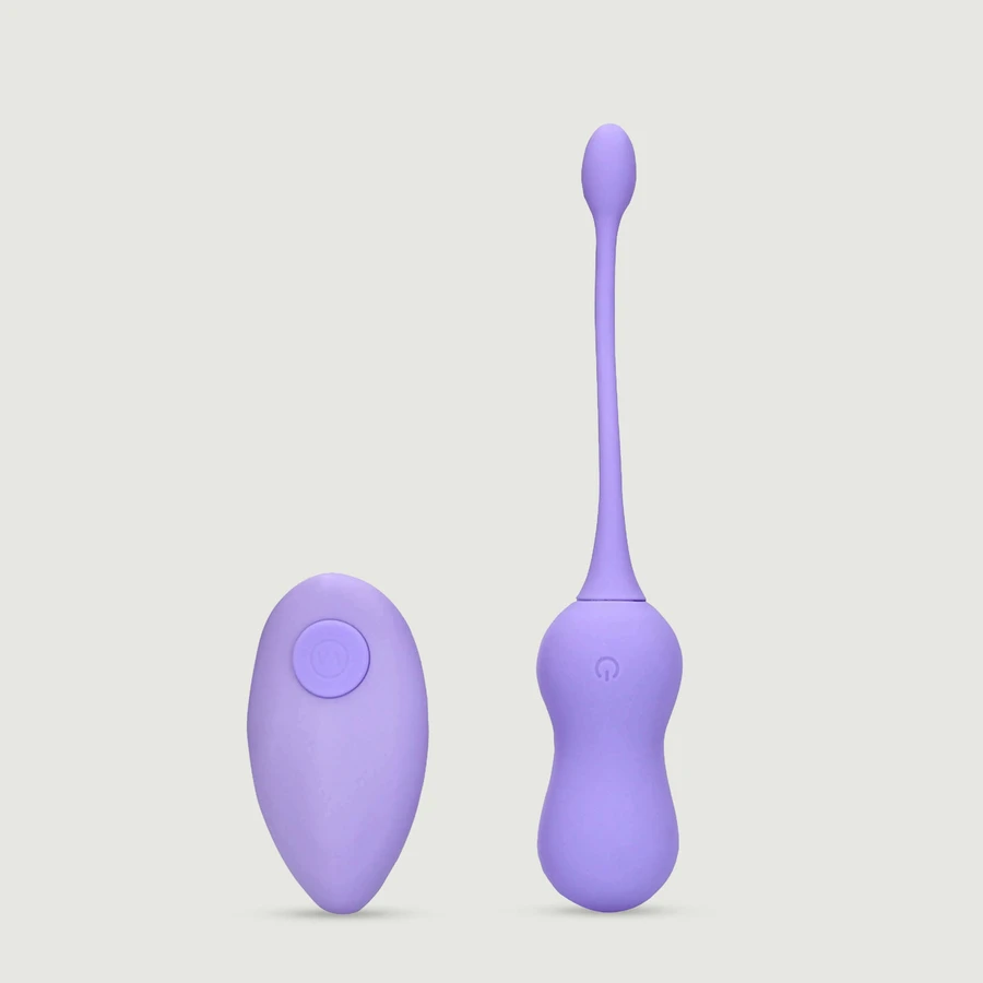 Stimulator de ouă vibrator cu telecomandă din silicon - violet