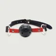 Ademende Bal Knevel Met Siliconen Bal & Lederen Riem Met O-ringen - Rood/Zwart