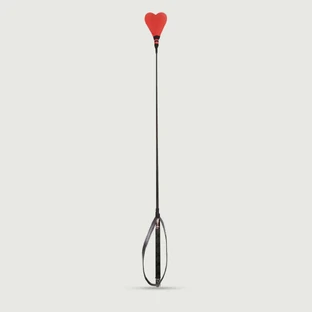 Curea din piele cu mâner negru 66 cm - Roșu