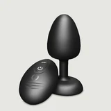 Geisha Plug Anal Infinito de Silicona con Control Remoto Mediano - Negro