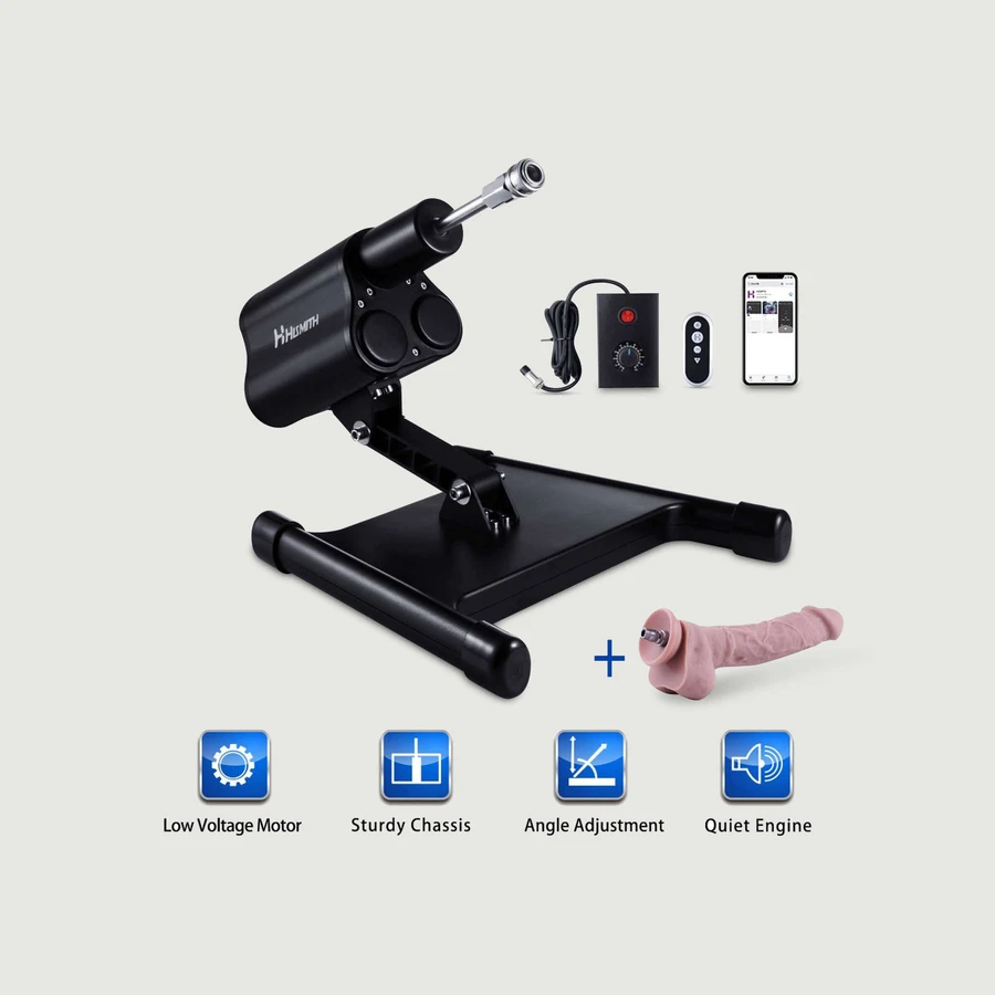 Mașină de sex Hismith controlată de la distanță și bazată pe aplicație Seria Cannon cu telecomandă și Dildo din silicon realist