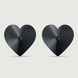 Couvre-mamelons sensuels en forme de coeur - Noir