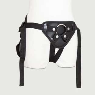 Harnais avec sangle dorsale large et anneau en O interchangeable - Noir