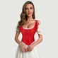 Seksowny plastikowy gorset Sexy Bones - czerwony - średni
