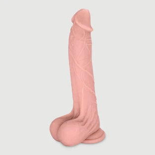 Vander 22,5cm Gode réaliste en silicone avec boules et ventouse - Chair