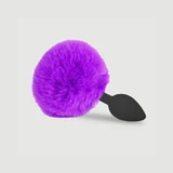 Plug Anal de Silicona Cola de Conejito Mediano para Principiantes - Morado