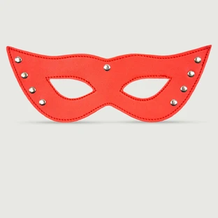 Mască de ochi din piele cu crampoane - roșu