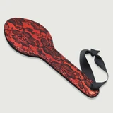 Lace Obsession Series Spitzenpaddel mit Tierprint und Satinband - Rot