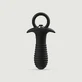 Bouchon de cul vibrant en silicone avec poignée - Noir