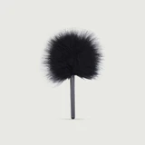 Chatouilleuse en plumes avec manche - Noir