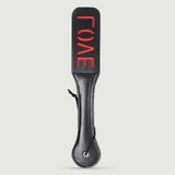 Série Domme Pagaie en faux cuir avec découpe LOVE et double couche - Noir