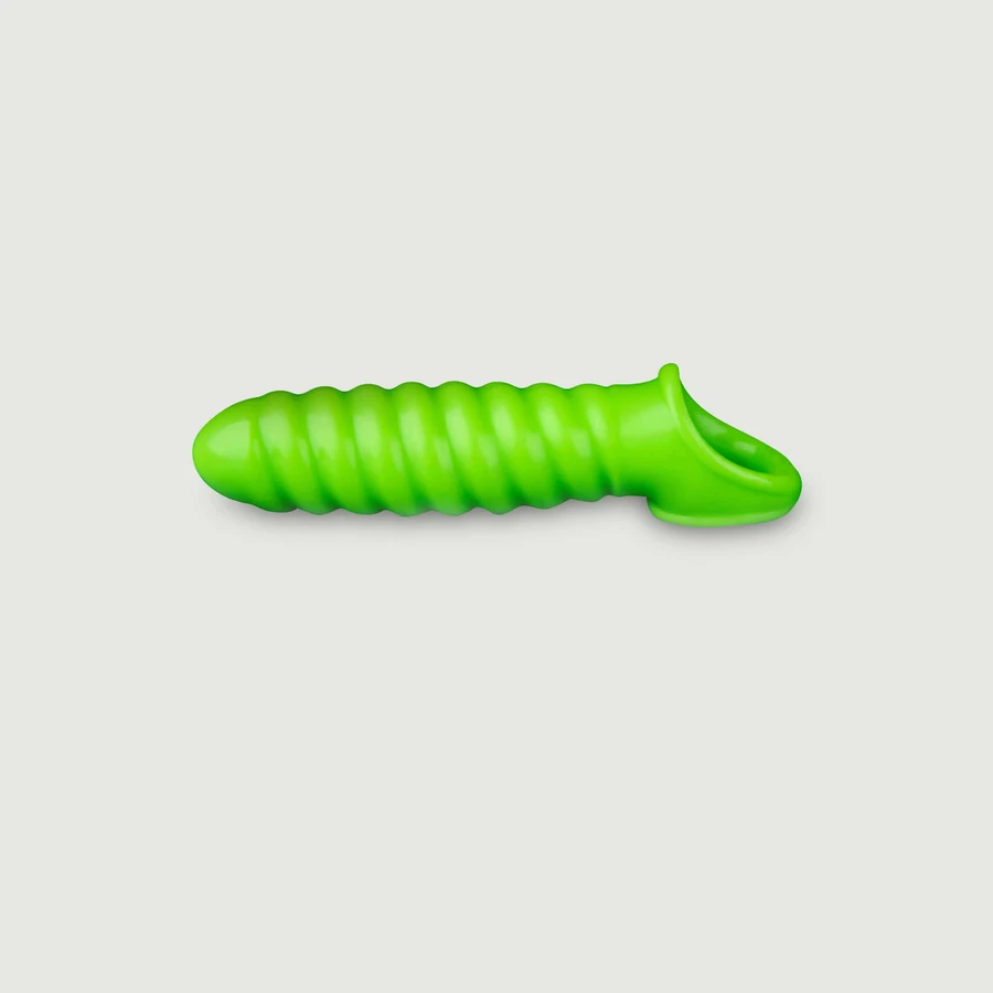 Étui pénien extensible Glow In The Dark Swirl - Vert