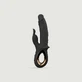 Vibrator siliconic realist de iepure cu gâdilator de clitoris - negru