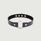 Collar de cuero con anilla de metal - Negro