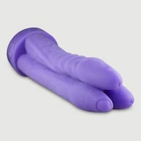 The Praying Dick Textured Platinum Silicone X-Large Dildo 43 cm - Violet