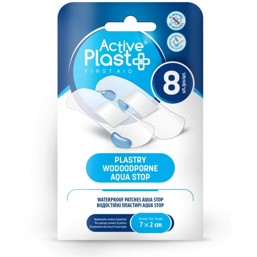 ActivePlast Aqua Stop Waterproof Plasters 7 x 2 cm 8 pièces