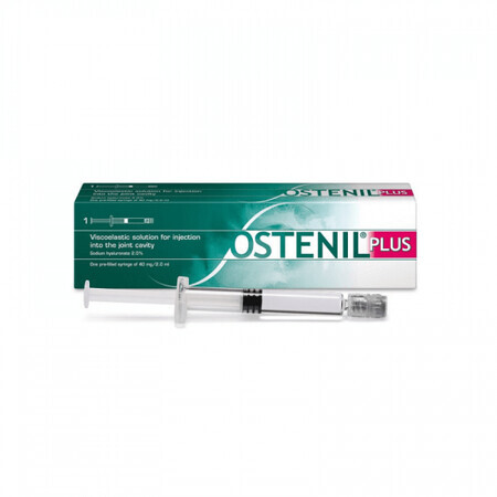 Ostenil Plus, 40mg/2ml hyaluronic acid injectable solution for infiltration, 1 pre-filled syringe