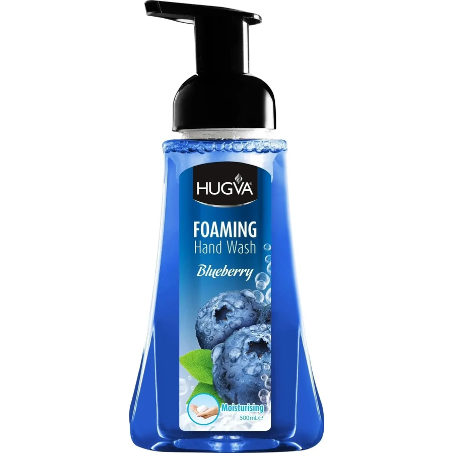 HUGVA Mousse lavante pour les mains aux myrtilles 500 ml.