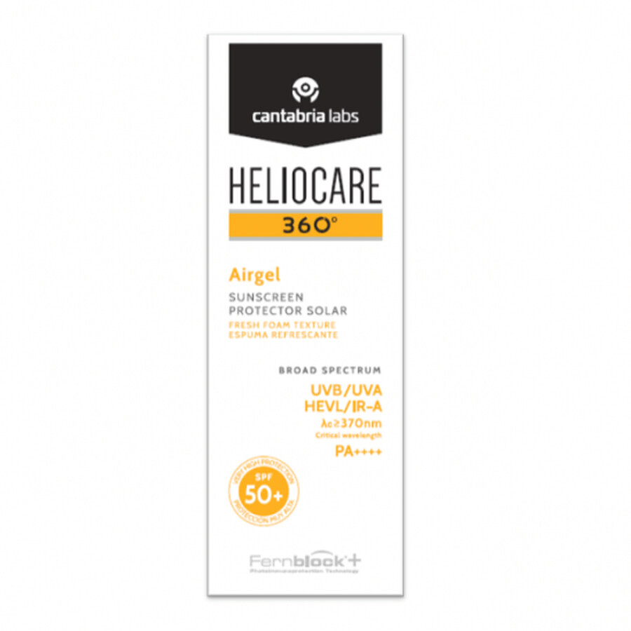 Gel protectie solara SPF 50+ Heliocare 360° Airgel, 60 ml, Cantabria Labs