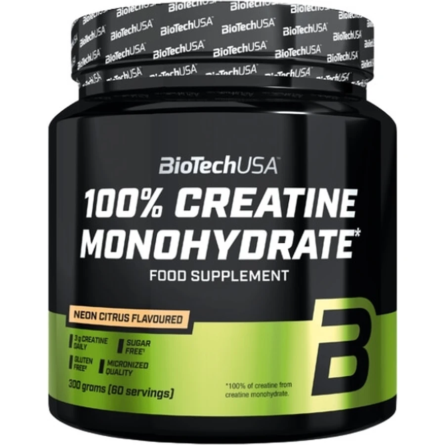 BioTech USA Kreatin-Monohydrat 100% Neon-Zitrus 300 g