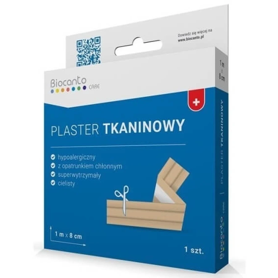 Biocanto Plaster tkaninowy z opatrunkiem 1 m x 8 cm 1 ...: ceny i cechy