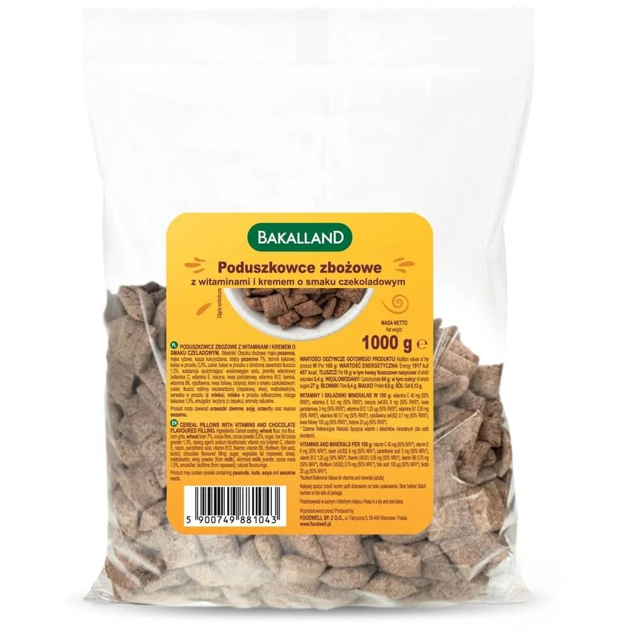 Bakalland Poduszkowce czekoladowe 1 kg: ceny i cechy