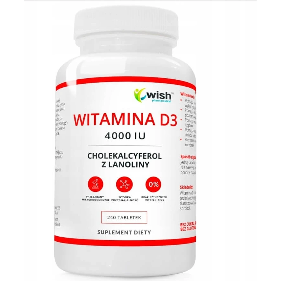 Wish Vitamina D3 4000IU 240 comprimate