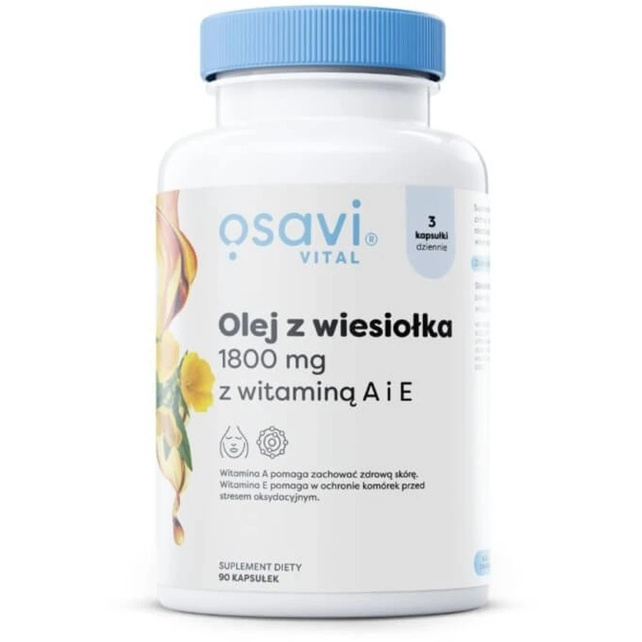 Osavi Olio di enotera 1800 mg con vitamina A ed E, 90 capsule