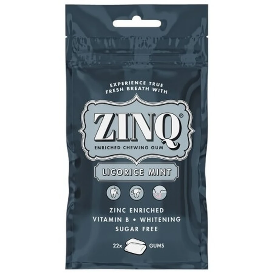Zinq Lakritz-Minze-Kaugummi 22 Stück.