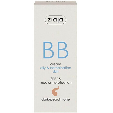 BB cream with SPF 15 Dark shade for combination oily skin, 50 ml, Ziaja