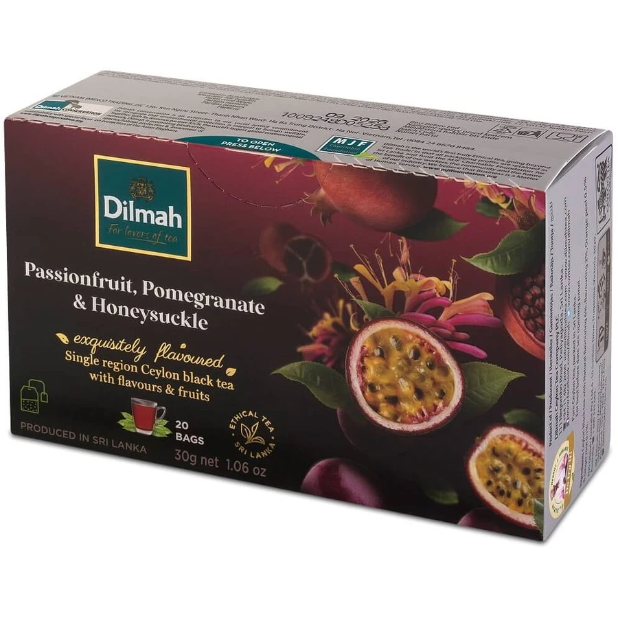 Dilmah Ceylon black tea with pomegranate flavor, passion fruit ...