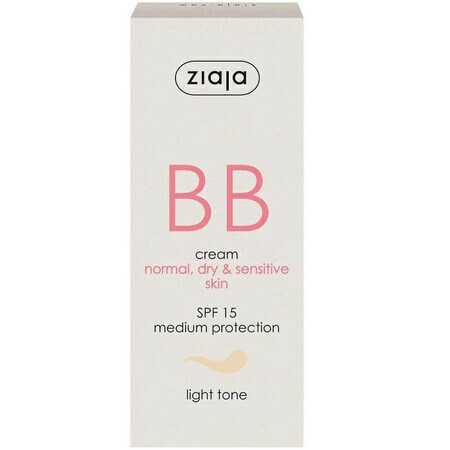 BB cream met SPF15 lichte tint voor normale droge huid, 50 ml, Ziaja